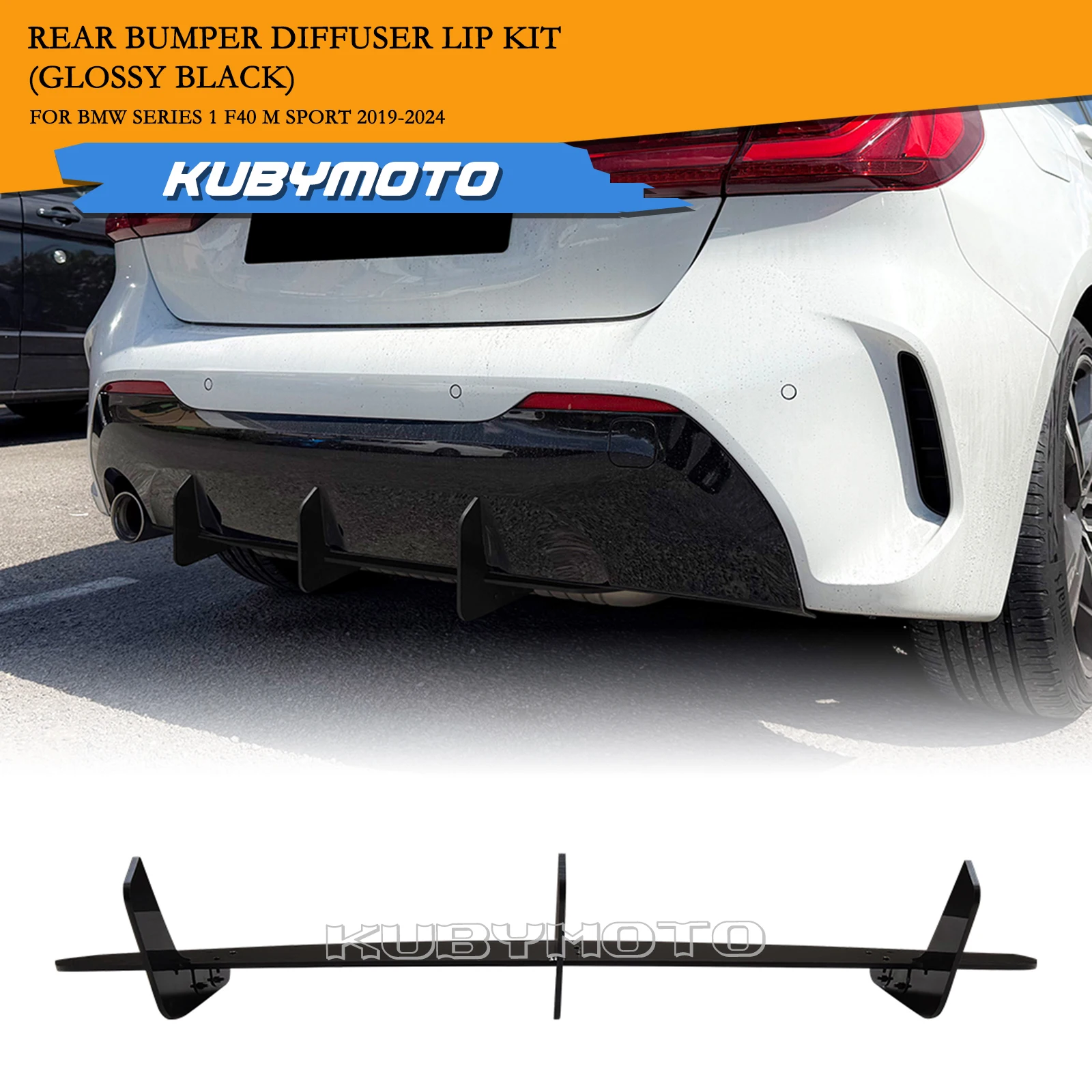 

Car Rear Shark Fin Spoiler Bracket Splitter Lip Baffle For BMW 1 Series F40 M Sport 2019-2024