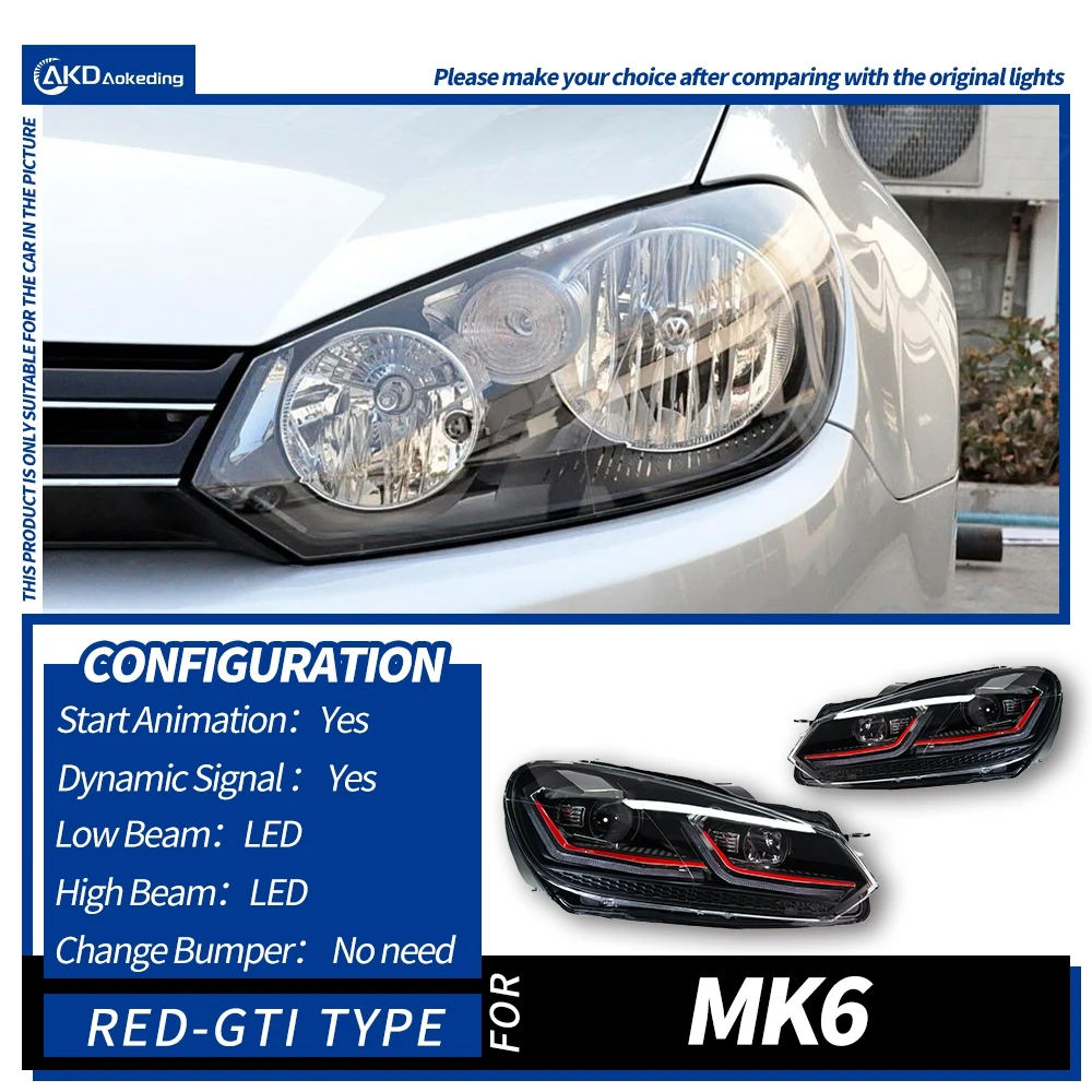 Koplamp Voor Vw Golf 6 MK6 2009-2013 Auto Pier Naoko LED DRL Hella 5 Xenon Lens Hid H7 Golf 6 Auto Accessoires