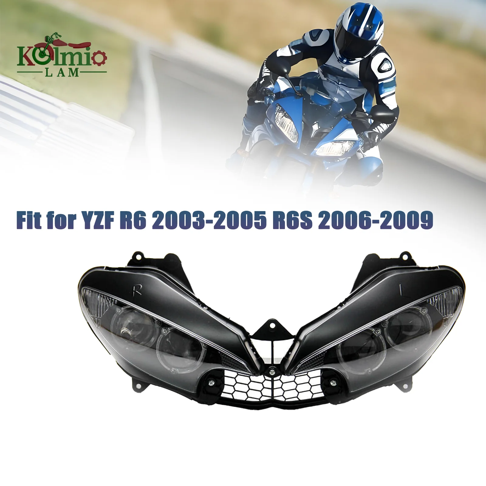 

Fit Fit for YAMAHA Motorcycle HeadLight Assembly 2003 - 2005 YZF-R6 YZF R6 600 2004 Head Light Accessories Headlamp