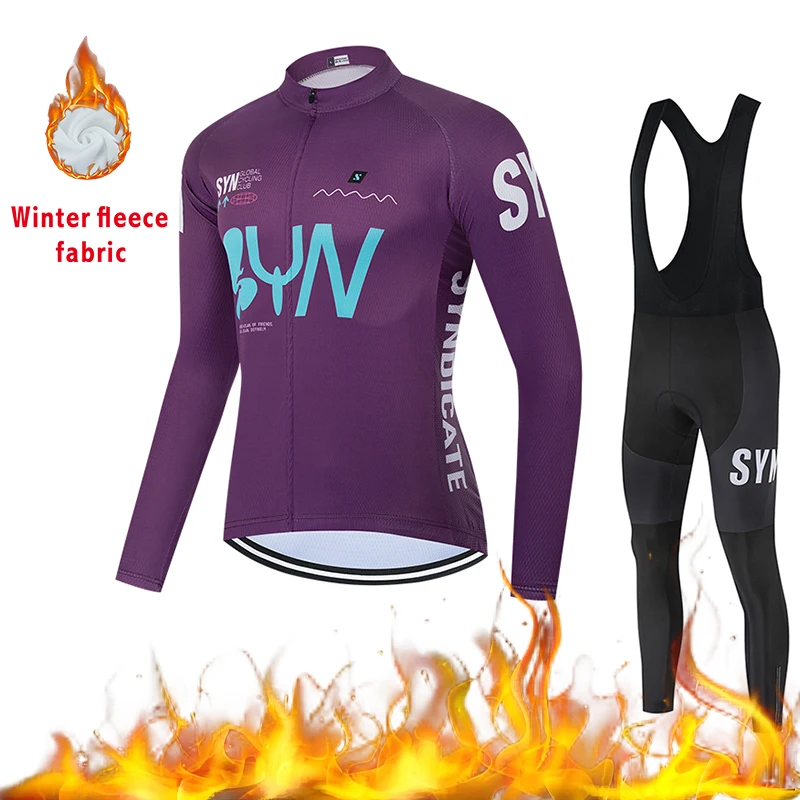 

SYN велосипедная куртка зимний бархатный велосипедный трикотаж велосипедный нагрудник утолщенный теплый велосипедный костюм комплект топ для шоссейного велосипеда велосипедная рубашка