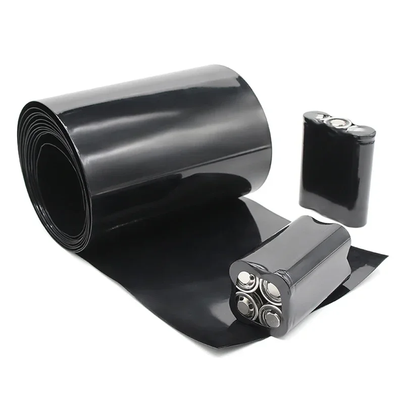 18650 PVC Heat Shrink Tube Battery Pack Black Width 29.5mm~300mm Insulated Protection Film Wrap lithium Case Cable Sleeve