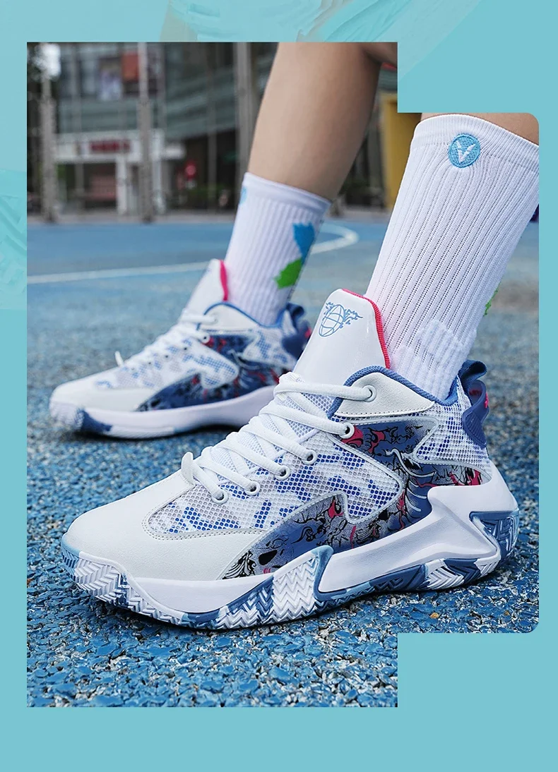 Herren-Basketballschuhe, atmungsaktiv, für den Außenbereich, Unisex, leichte Sportschuhe, Trainer, sportliche Damen-Unisex-Sneaker von hoher Qualität – Detail 7