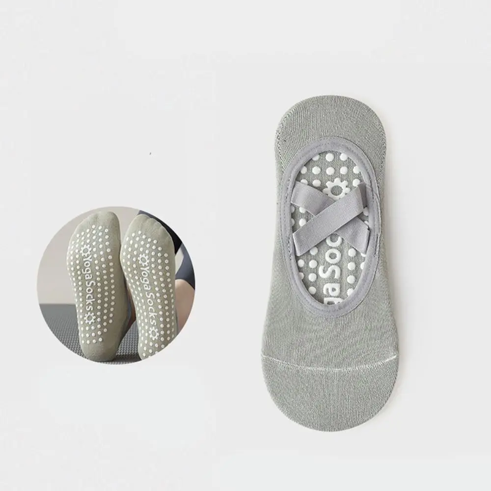 

Профессиональные противоскользящие носки для пилатеса без задника, дышащие, с бандажной поддержкой, хлопковые, однотонные, для йоги, спорта и танцев