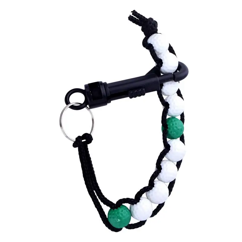 Golf Bead StrokeCharm Sports Ball Bracelet Golf Beads Count StrokeScore Counter Green And White For StrokeScore Count