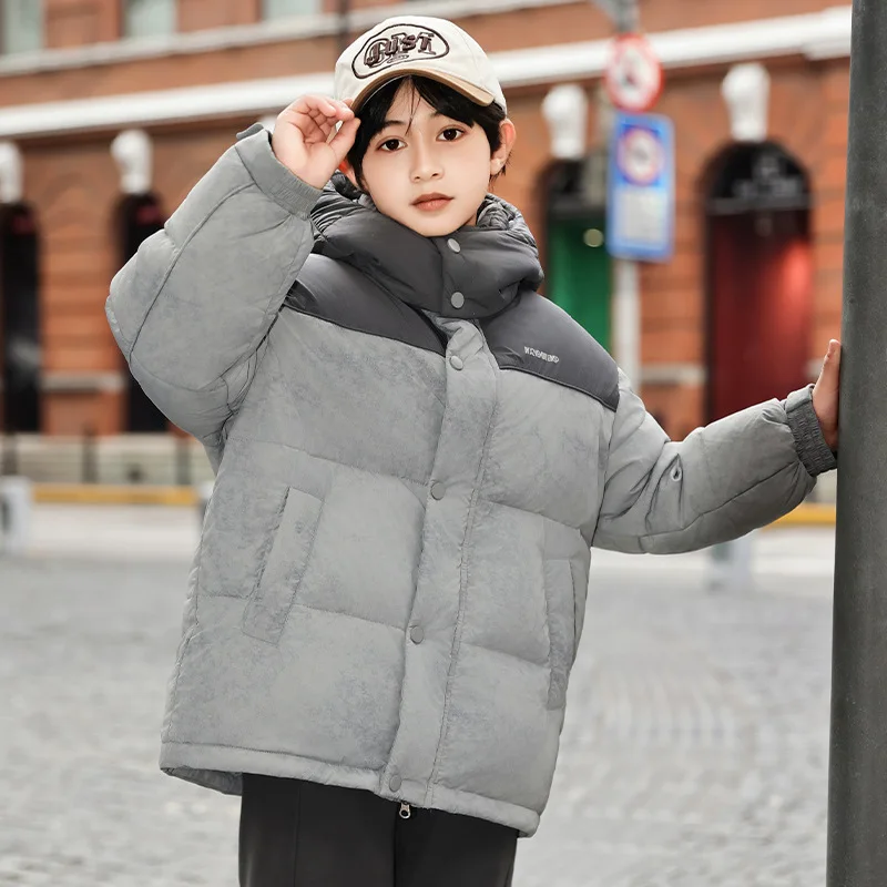 

New Kids Duck Down Hooded Jackets Winter Thicken Warm Girls Boys Casual Down Coat Children Outerwear Teenage Windproof Overcoats