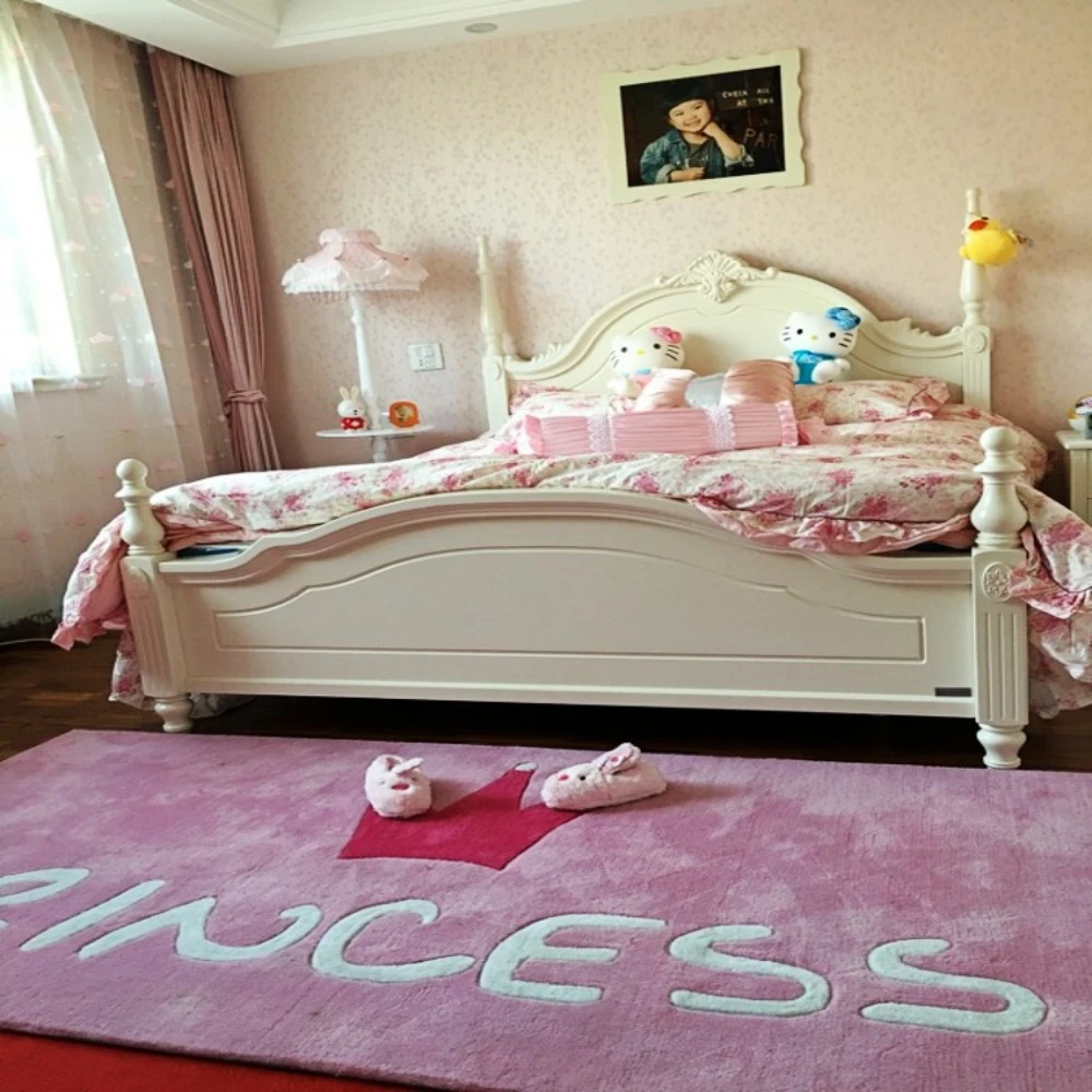 

crown pink princess carpet mats simple bedroom girl porch custom handmade acrylic carpet mat children livingroom rug lovely girl