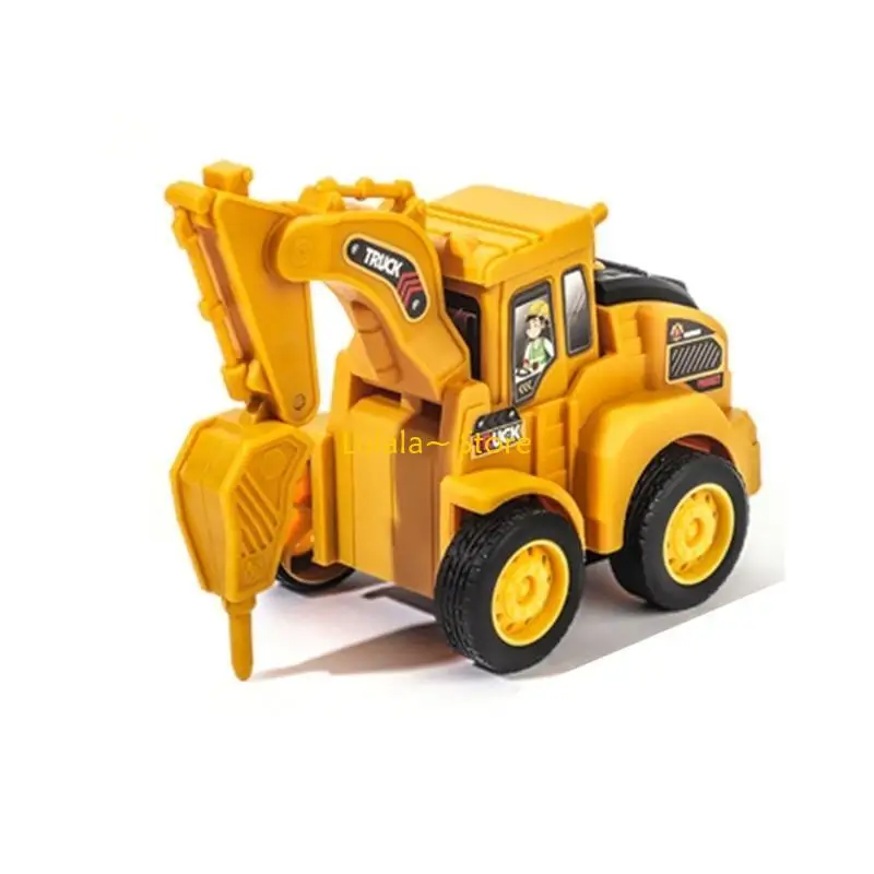 Y4QA Toddler Car Construction Truck Easy Push to Move Develop Motor Skills and Imaginative Play Personalize with DIY Stickers