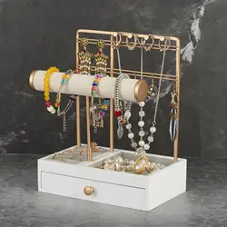 Jewelry Organizer Bracelet Storage Display Chain Watch T-Bar Rack Hard Stand Holder Rack Necklace Drawer for Earrings Pendants