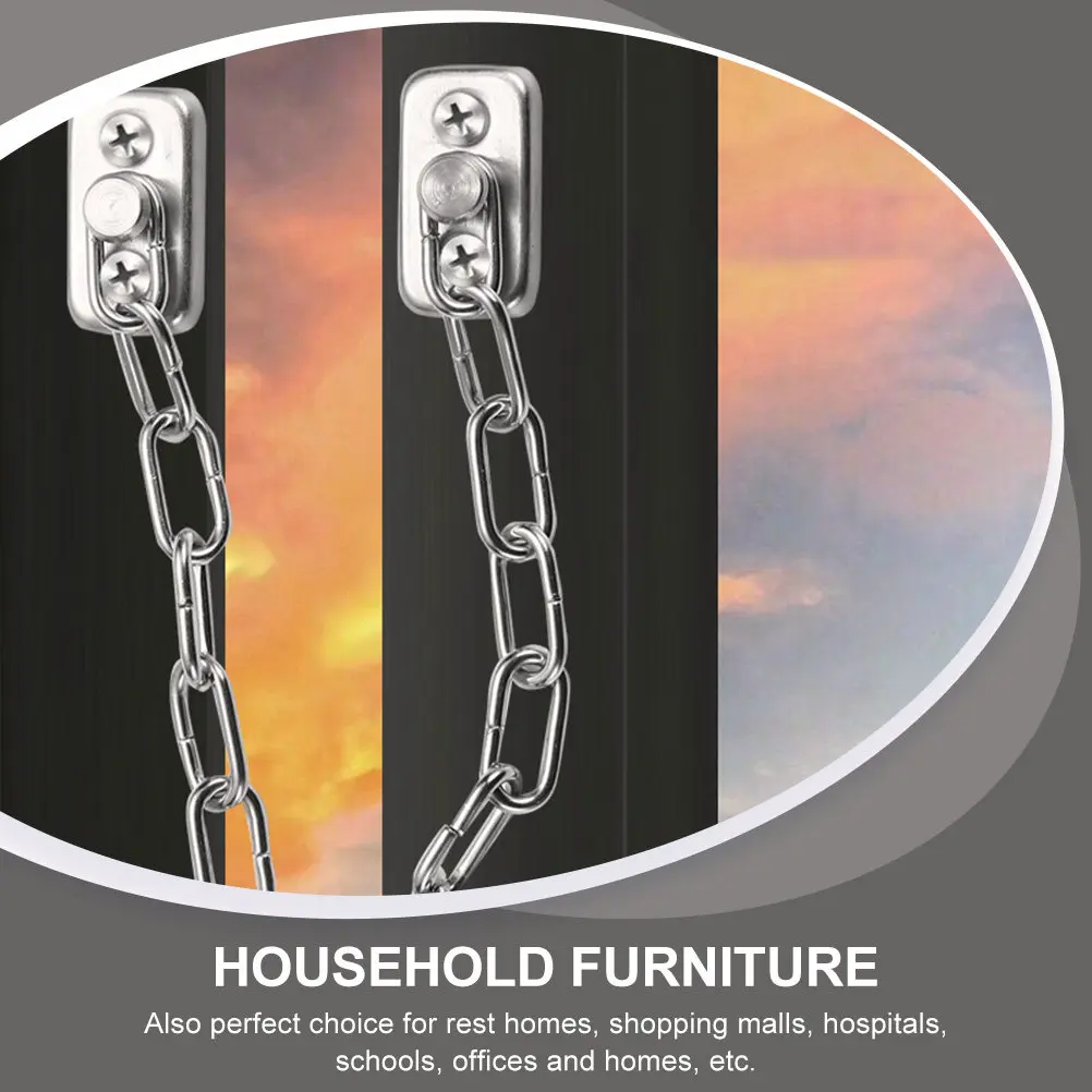 

Комплект из 2 прочных замков-цепей для окон и дверей, защита от взлома, нержавеющая сталь, для дома