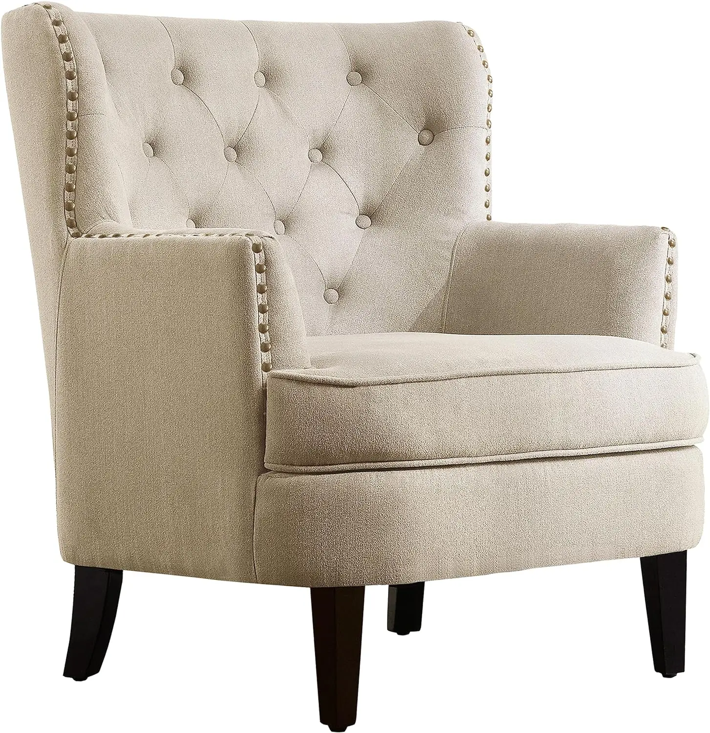 

Rosevera Atlas Mid-Century Modern Lounge Arm Cozy Upholstered Tufted Accent Chair with Soft Cushion for Living Room,