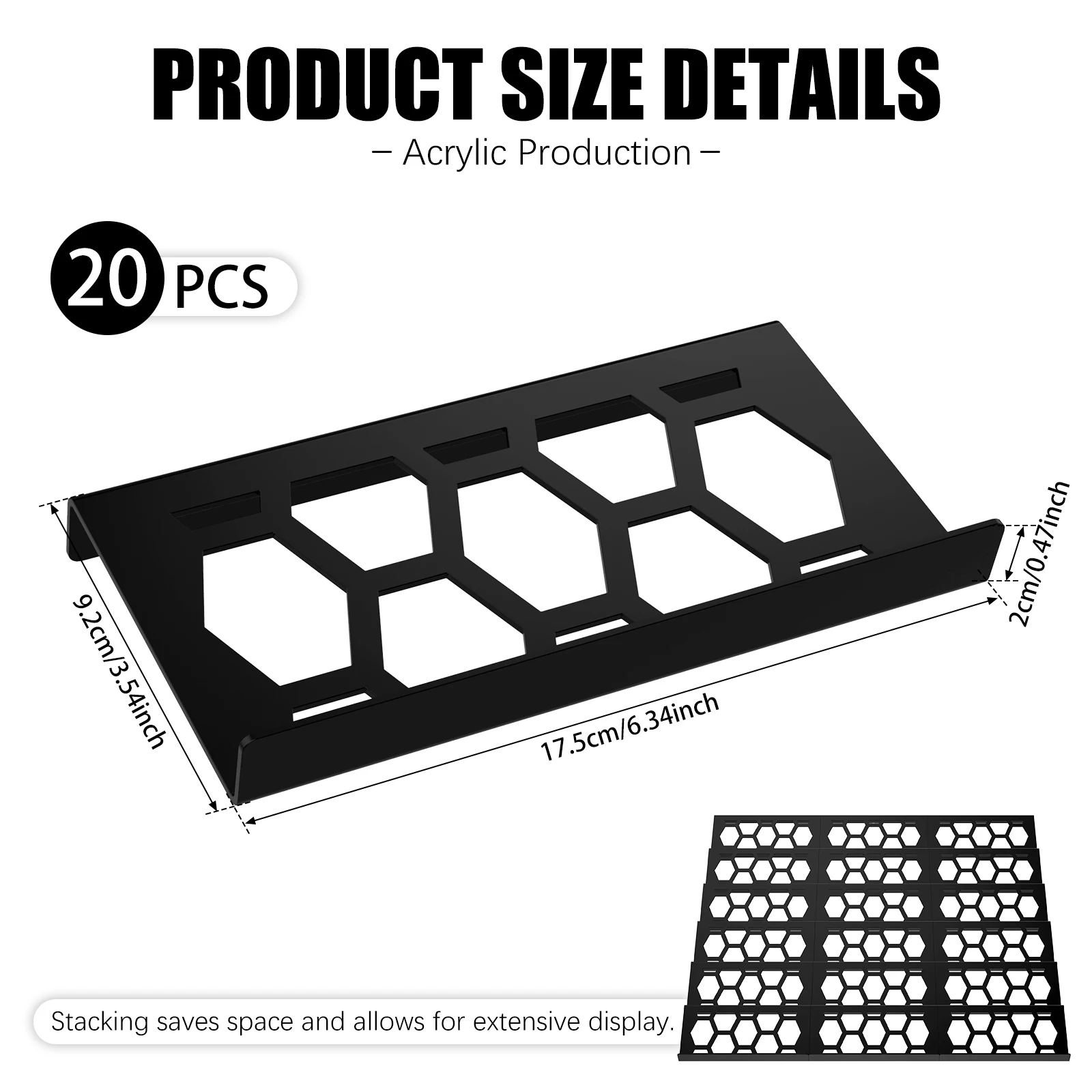 20 Pcs Modular Trading Card Risers Acrylic Card Display Risers Sports Card Storage Organizer Holder for Home Collection Display