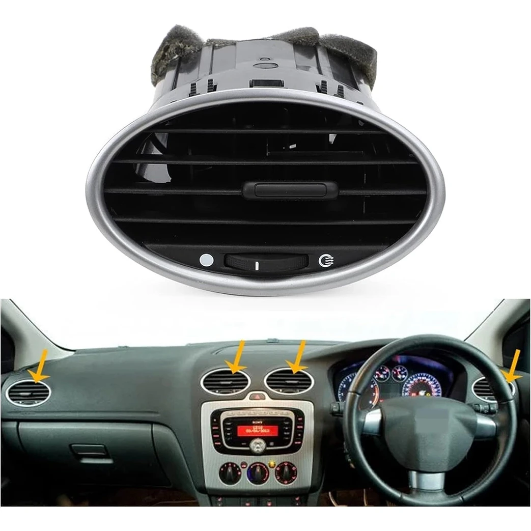 Salida de aire acondicionado central para salpicadero de coche, salida de ventilación para Ford Focus MK2 2005-2013, 1 unidad/2 piezas