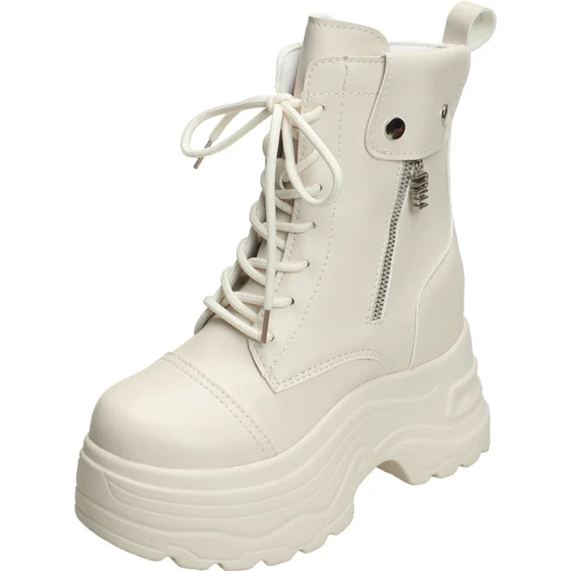 

Новые осенние ботильоны на платформе, женские ботильоны на высоком каблуке 9 см, зимняя кожаная нескользящая обувь в стиле панк на толстой подошве, женские мотоциклетные ботинки на массивном каблуке