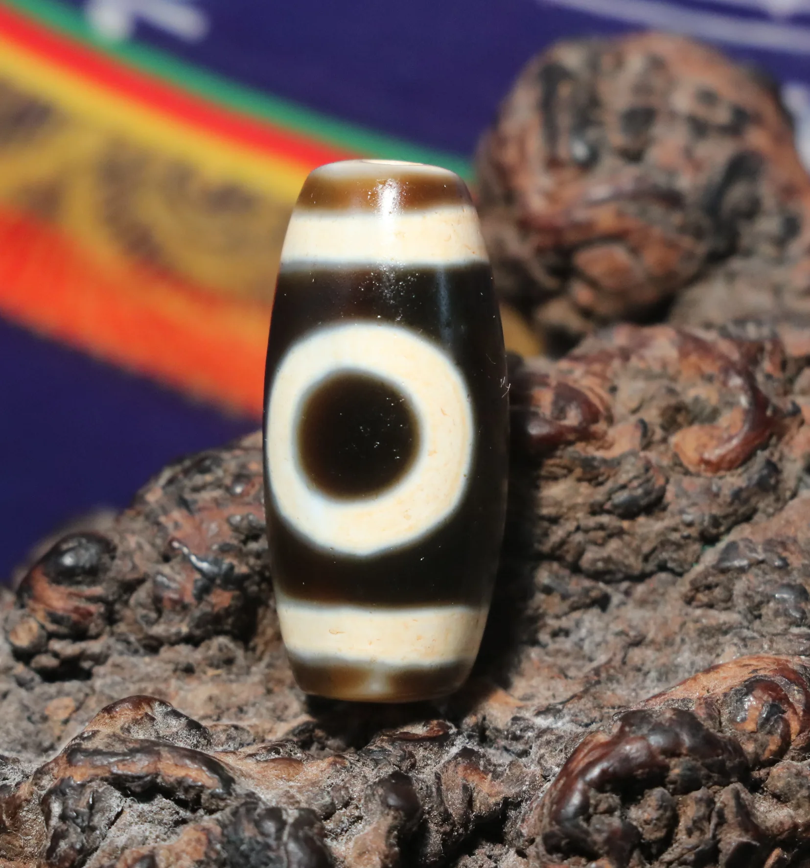 

4A Ultra Energy Tibetan Old Agate Light Ivory Color Heaven&Earth Old Method Totem DZi Bead Amulet For Making Jewelry Timestown