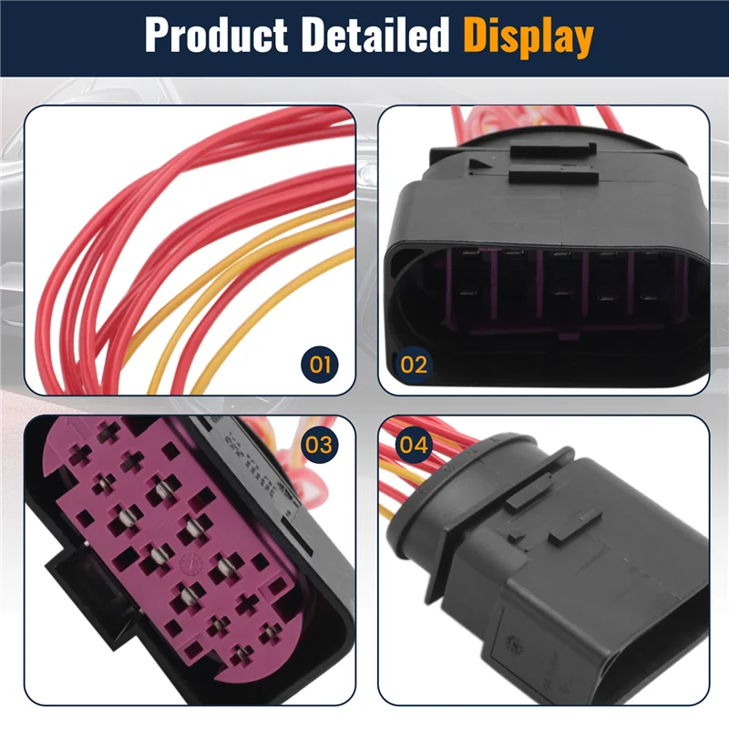 A11m-car hid xenon farol 10 a 14 pinos conector adaptador para 1j0973835 1j0973737 acessórios do carro