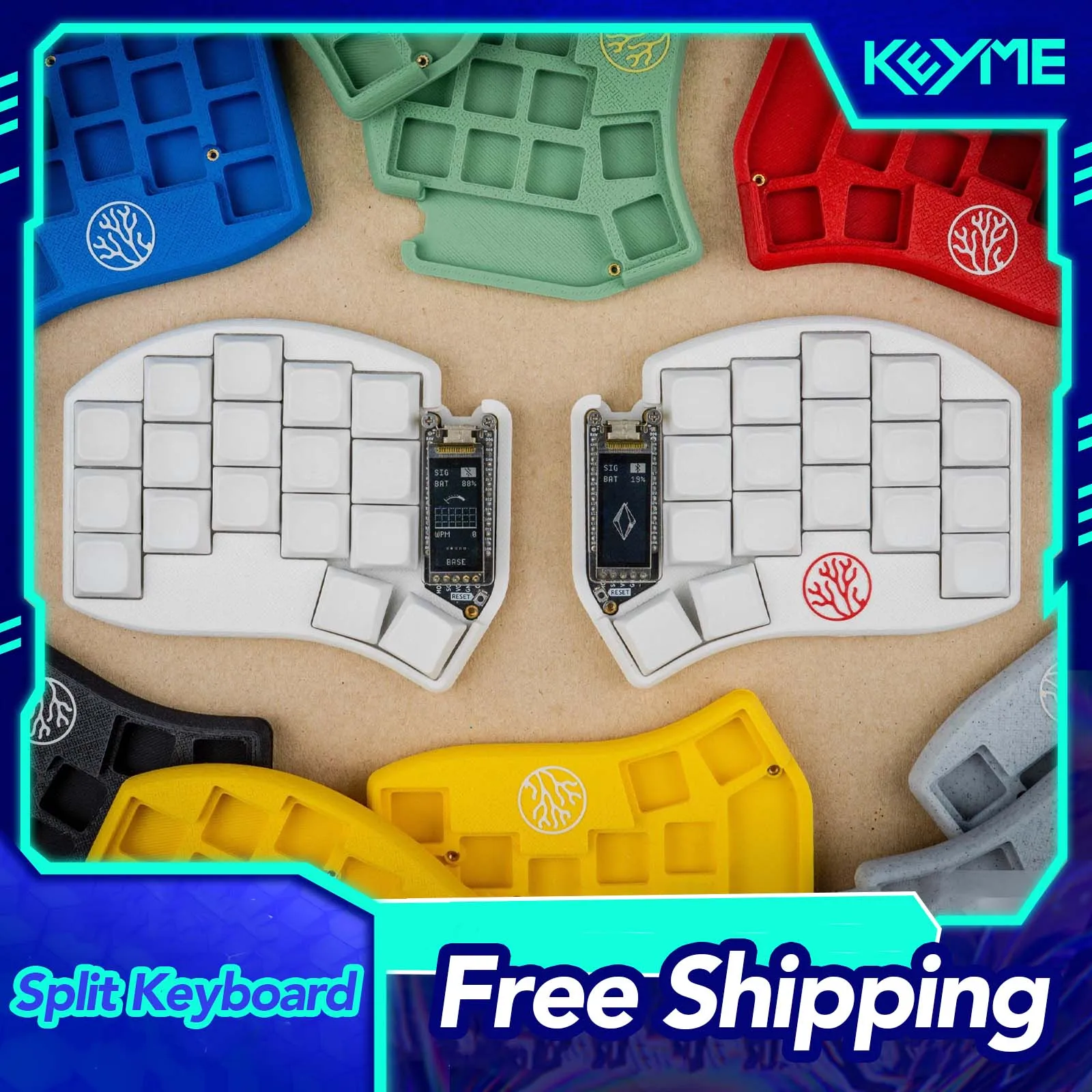 

Комплект разделенной клавиатуры Urchin, беспроводная Bluetooth эргономичная левая и правая клавиатура, индивидуальные аксессуары для горячей замены Zmk PC Gamer