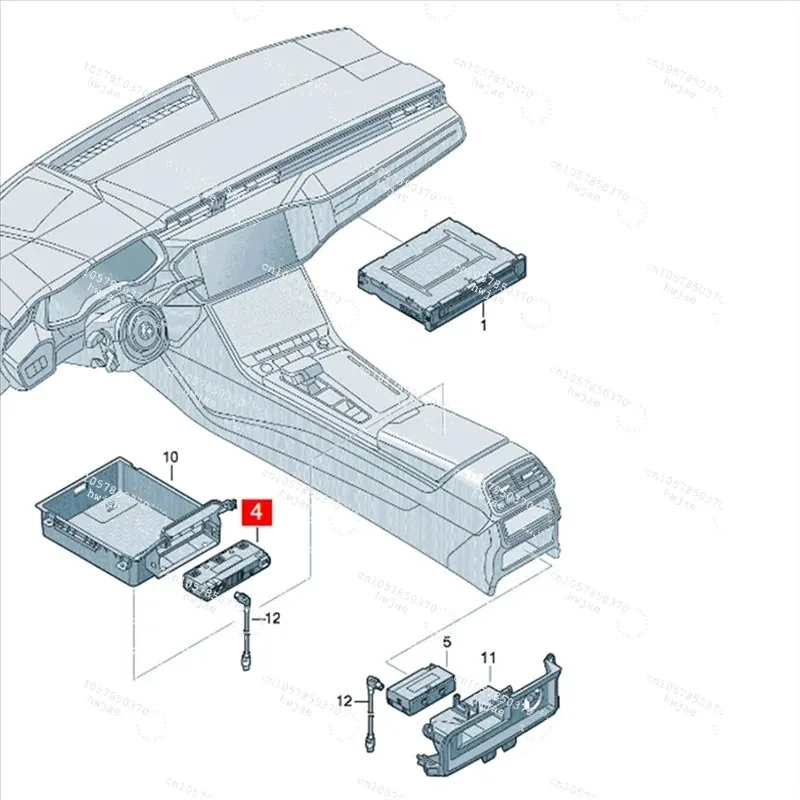 AU34-Car Center Console Type-C Double Charging Socket Port Module Unit 4N1035736 4N1 035 736 for A6 Allroad 2019-2024