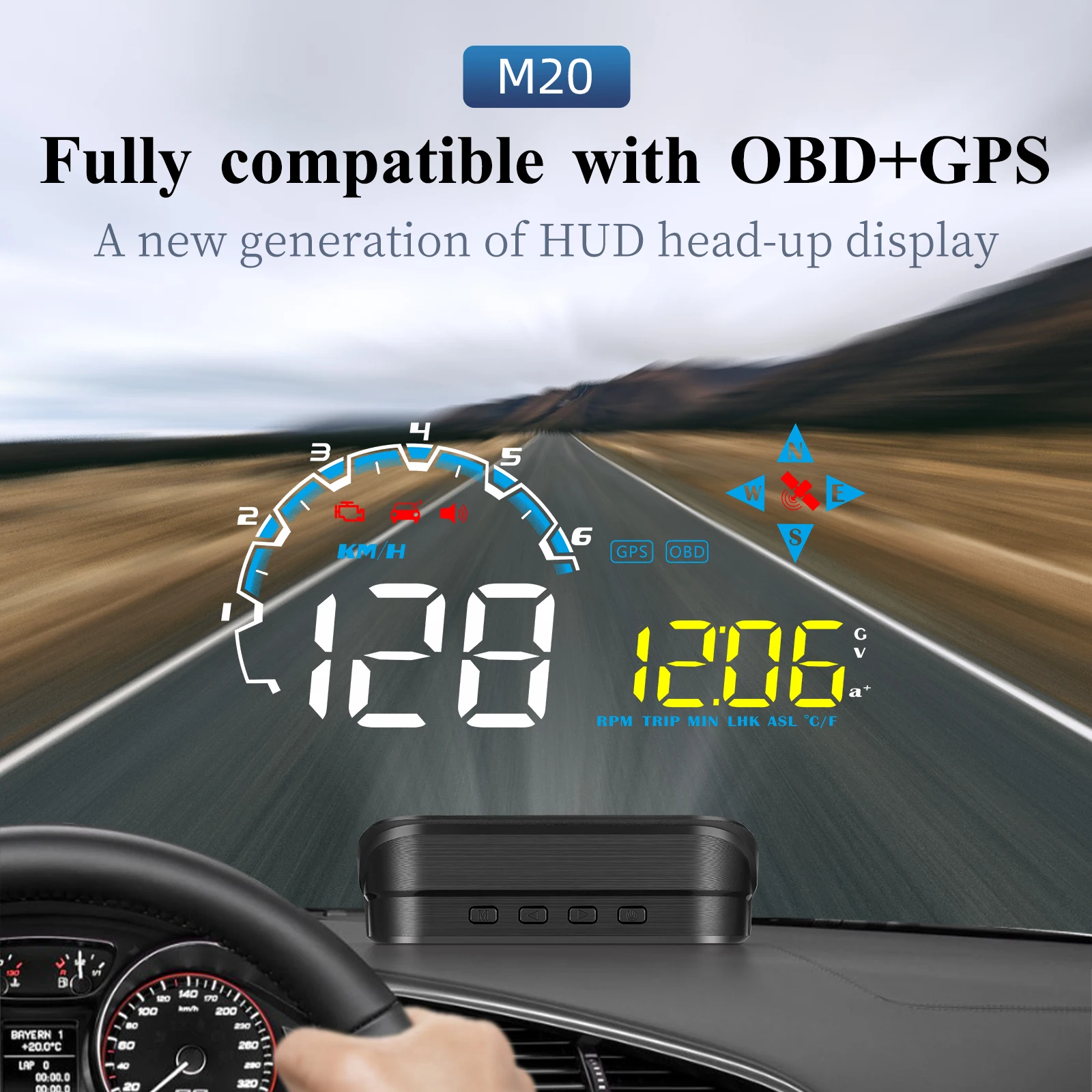 

Прямые поставки с завода: Автомобильный проекционный дисплей (HUD) M20 OBD2 на лобовое стекло с GPS-оповещением о скорости, автоэлектроника