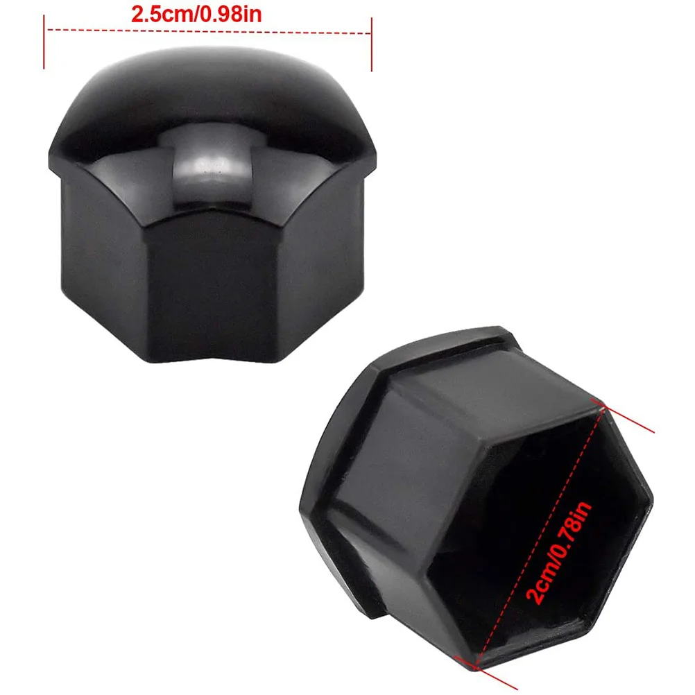 1Set of Screw Protection Cover Screw Decor Cover for Bike Car 40Pcs Hexagon Socket Points + 2Pcs Clips (Black)