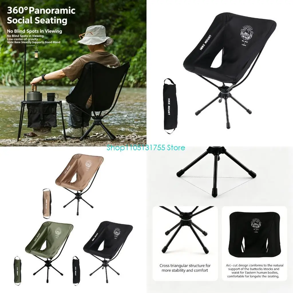 

K0EF Oversized Folding Garden Chair 360 Degree Rotating Garden Seats Light Weight
