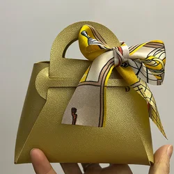 3pcs Leather Favour Bag With Scarf For Wedding Party Decoration Baby Shower Ramadan Eid A gift for my friend Packaging
