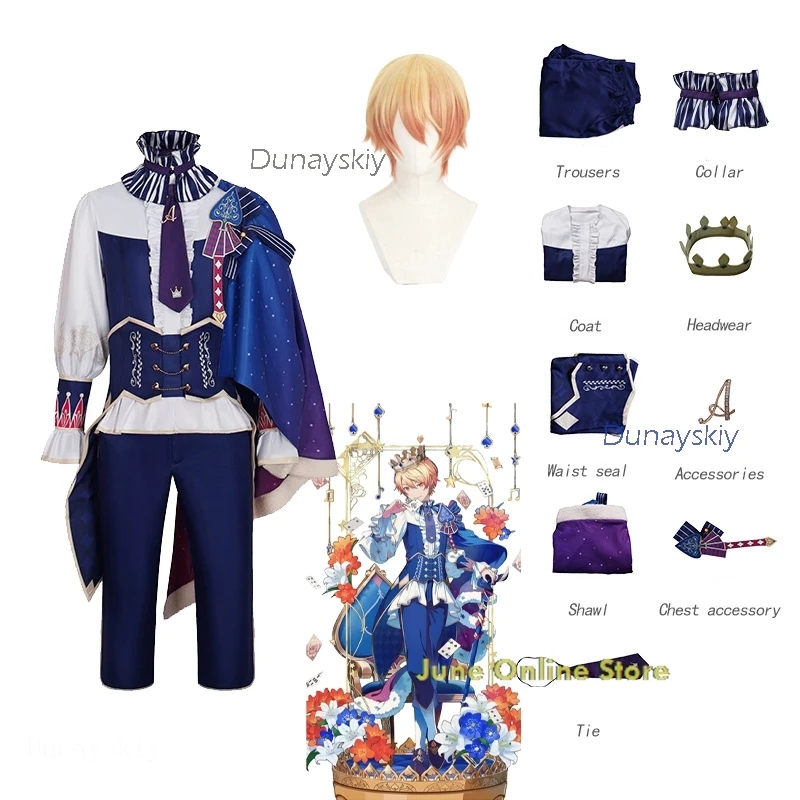

Tenma Tsukasa Cosplay Costume Wig Project Sekai Colorful Stage Halloween Men Women Suit Cape Ouji Suit Fancy U disfraz mujer
