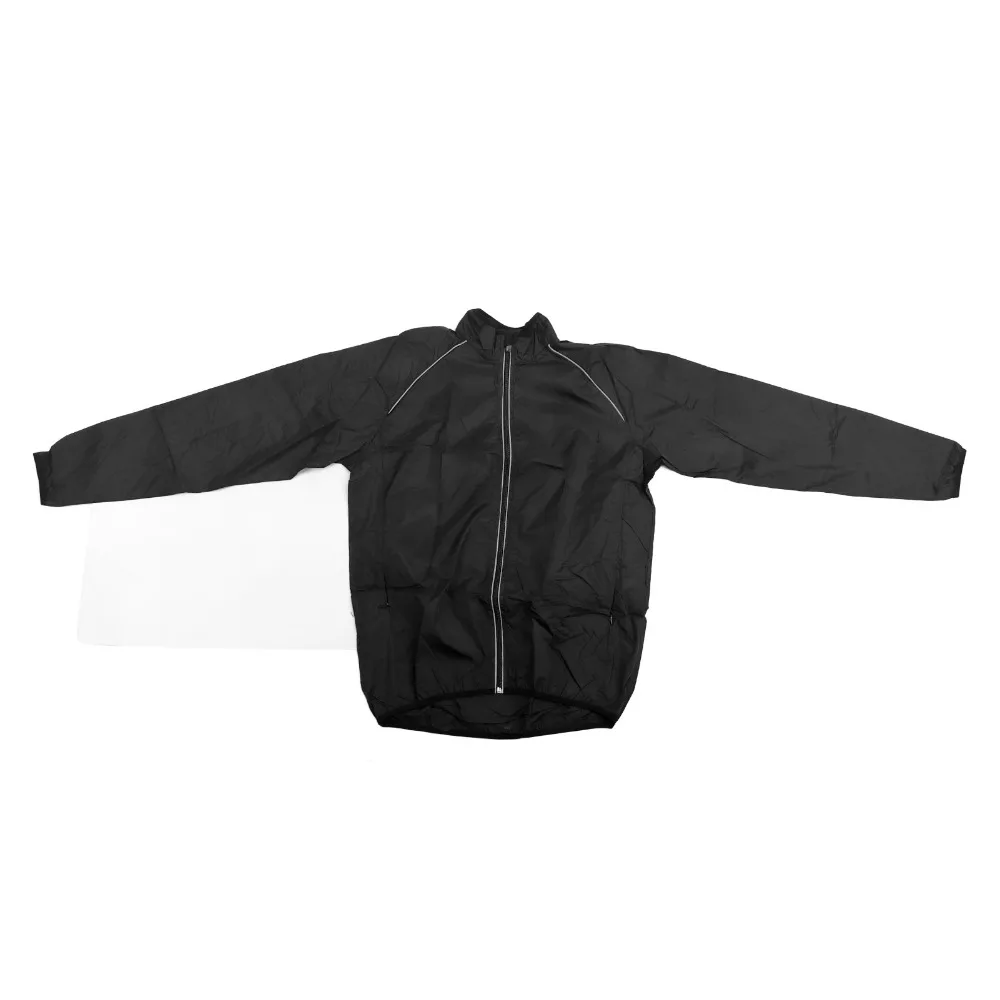Polyester Cycling Jacket Black with Reflective Strip Off Road Motorcycle Cycling Jacket Lightweight Breathable