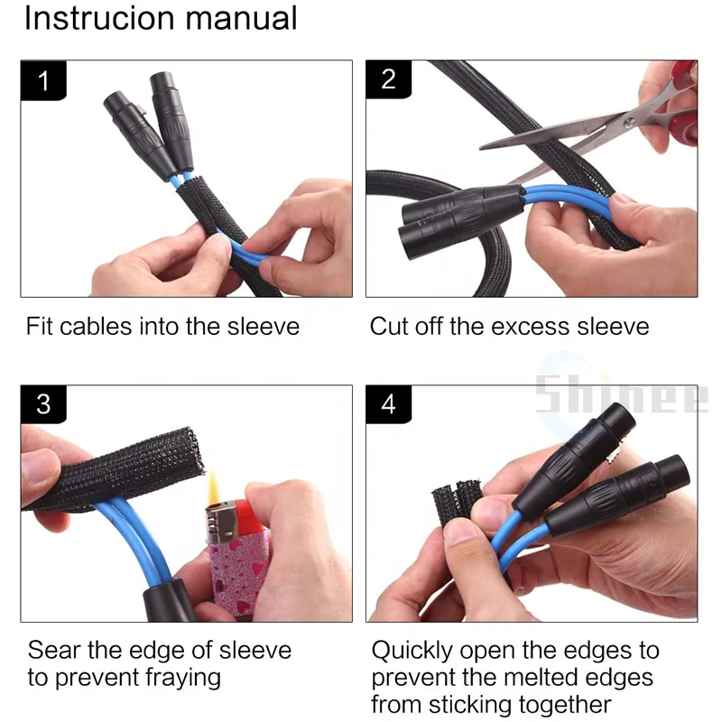 1/5/10M Self Closing PET Expandable Braided Sleeve Self-Closed Flexible Tube Insulated Hose Wire Wrap Cable Self Close Protecter