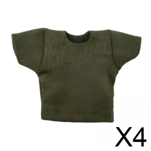 

1/18 Scale Miniature Casual Shirt Oversized Doll Clothes Green Short Sleeve Accessory for Male Soldier Figure 3.75 Inch Dolls