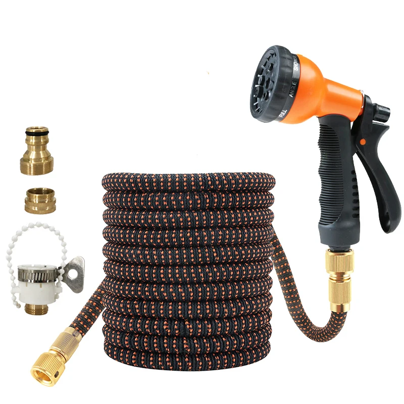 Garden Retractable Water Pipe, High-Pressure 8-Function Cleaning Gun, Garden Hose, Outdoor Cleaning Specialized Water Pipe