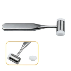 Dental Bone Hammer Stainless Steel Handle Autoclave Teeth Surgical Extraction Tool Double-Headed Nylon Dentist Instrument