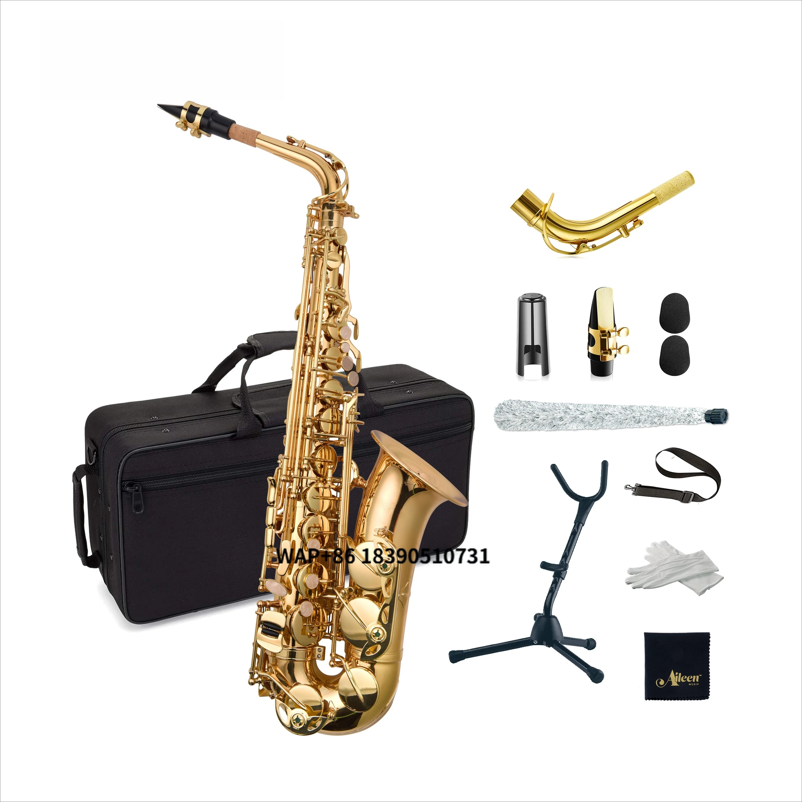 

Высококачественный # Музыкальный духовой инструмент: альт-саксофон с золотым лаковым покрытием, ключ Eb (SP1001G)