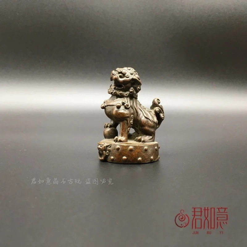 

Copper Lion Rolling Ball Ornament Solid Brass Drum Standing Drum Little Lion Copper Tea Pet Copper Micro Carving