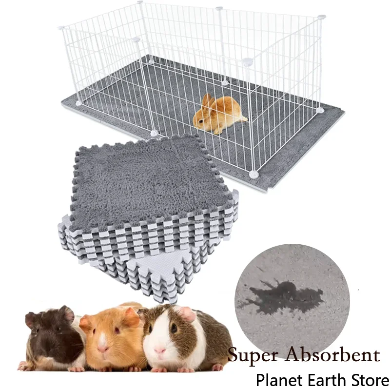 4/10Pcs Rabbit Guinea Pig Cage Liner Highly Absorbent Pee Pad for Pet SleepMat Small Pet Items Waterproof Anti Slip Bedding Mat