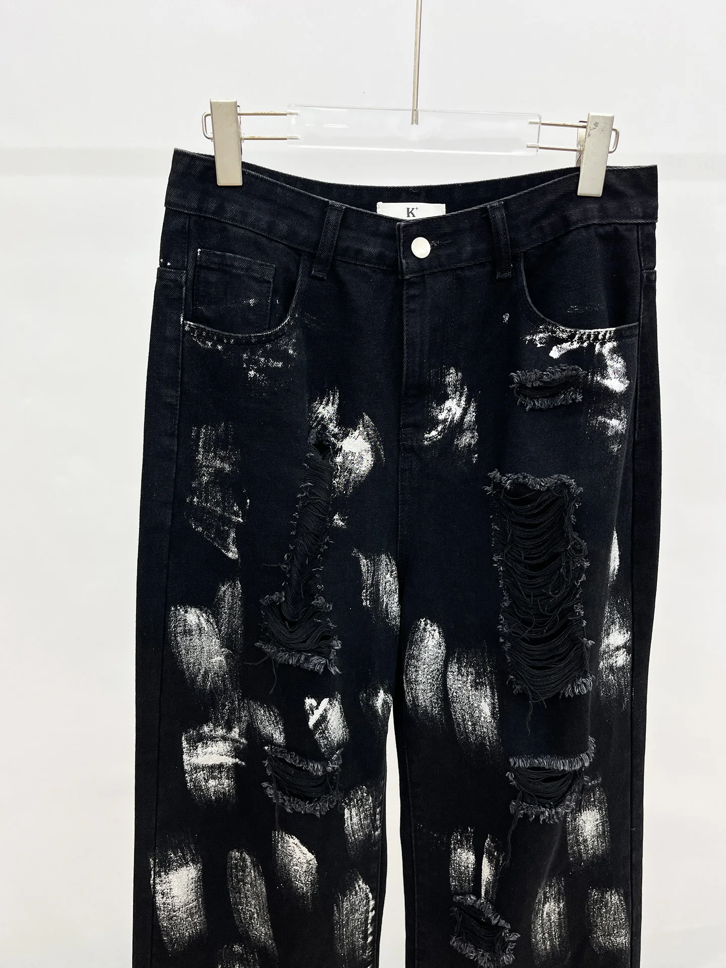 موضة جديدة ريترو الكتابة على الجدران تصميم الجينز الرجال 2025 أربعة مواسم ارتداء وسيم مستقيم واسعة الساق الدينيم السراويل الاتجاه سراويل جينز