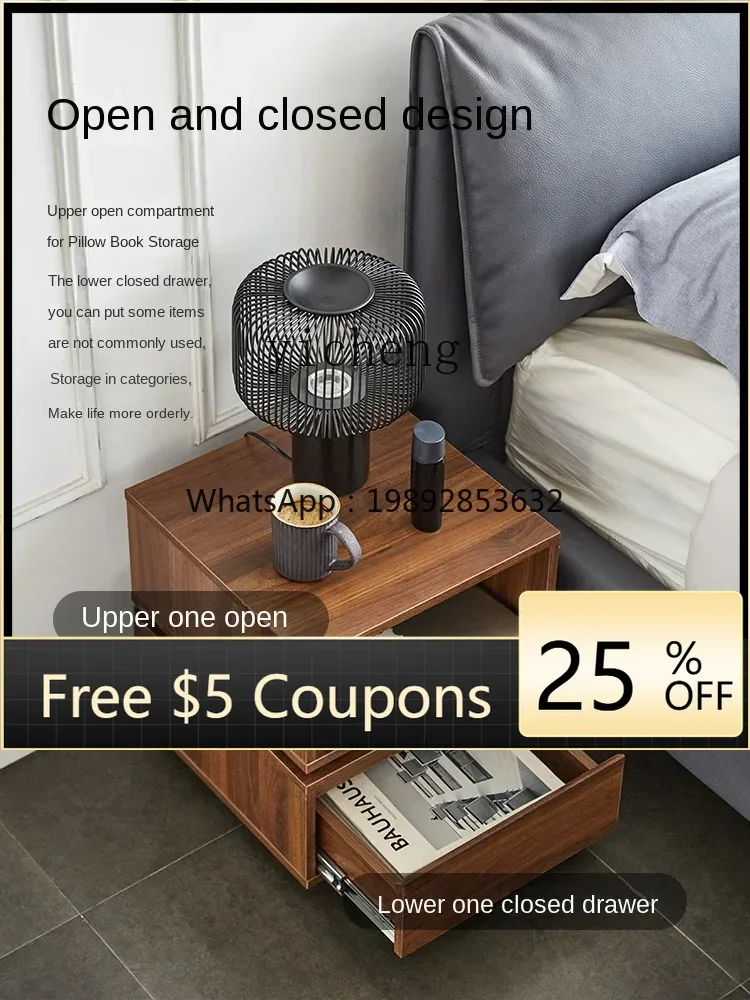 

Rotating Bedside Table Living Room Sofa Side Table Modern Minimalist Small Cabinet Designer Bedside Cabinet