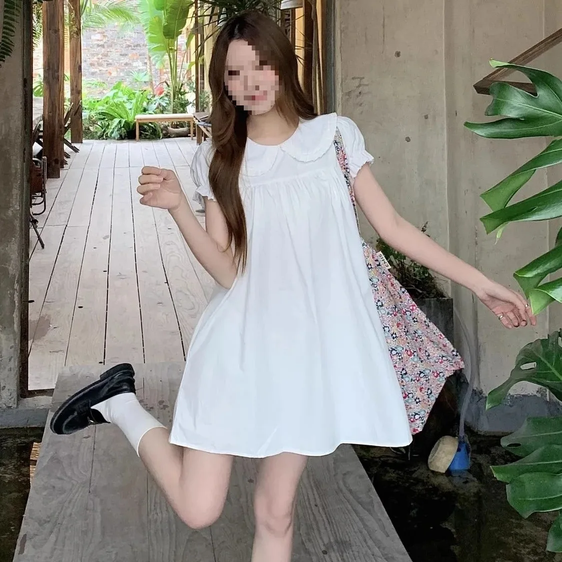 

Women Y2k Fairy Babydoll Short Dress Doll Collar Bubble Puff Sleeve Cute Mini Dress Teen Girl Preppy Sundress Beachwear
