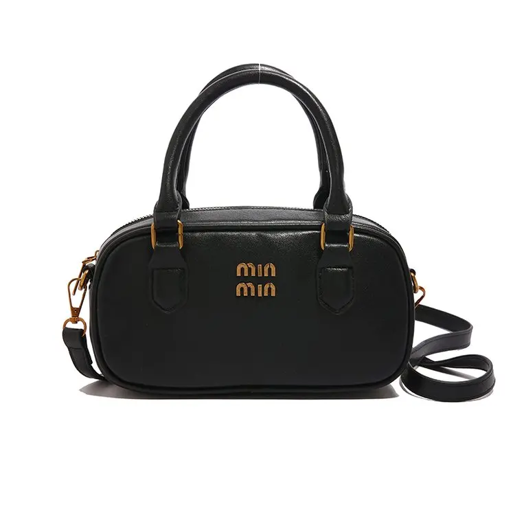 

2025 S/S Women's Bowling Bag, Fashion Quilted Crossbody Purse, Genuine Leather Multi-way Shoulder Tote for Casual Dating