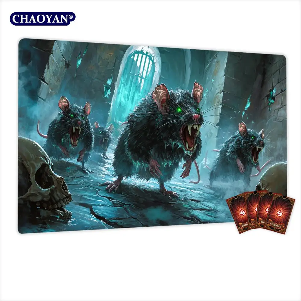 

Hungry giant black rat swarm MTG Playmat Magic Card Battle Mat Non-Slip Durable 35X60CM Commander playmat Board Game Mat for TCG