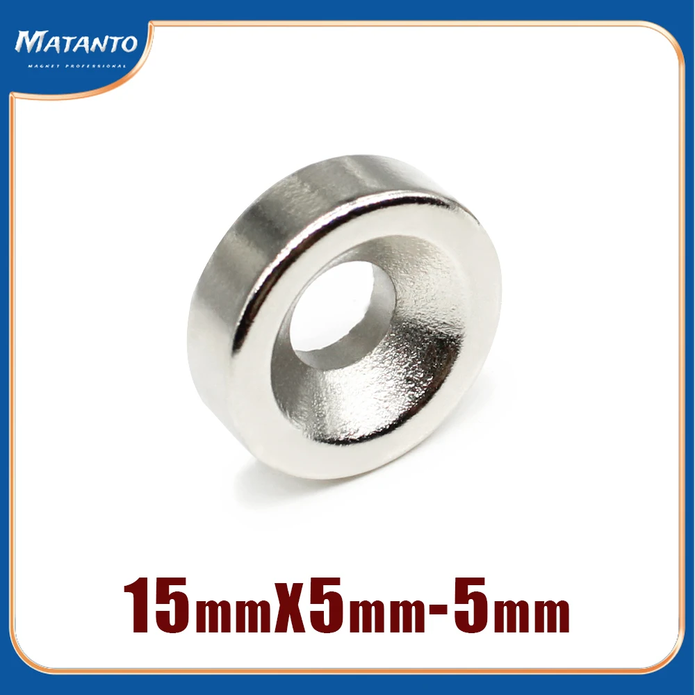 5/10/15/20/30/50PCS 15x5-5 Disc Search Magnet 15*5 mm Hole 5 mm Round Countersunk Permanent Neodymium Magnet 15x5-5mm N35 15*5-5