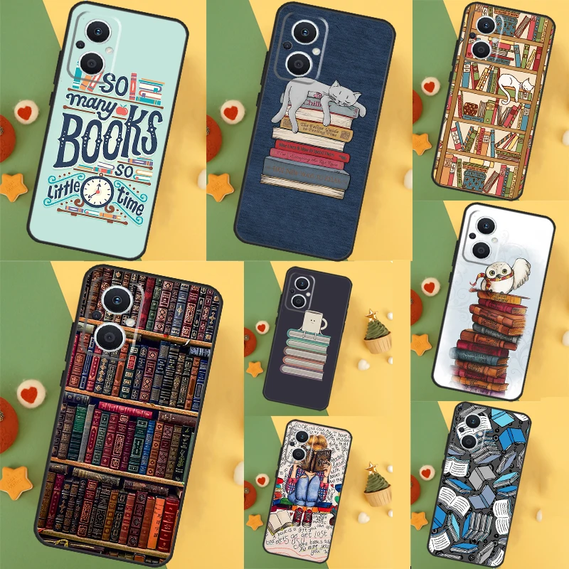 Read Books illustration Case For OPPO Reno 10 Pro 11 F 8T 4Z 5Z 4 5 6 7 8 Lite OPPO Find X5 X6 Pro X2 X3 Lite Cover