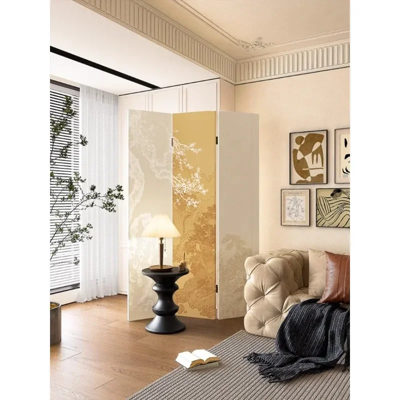 Screen partition living room bedroom block home folding mobile simple new Chinese decorative landscape background folding screen