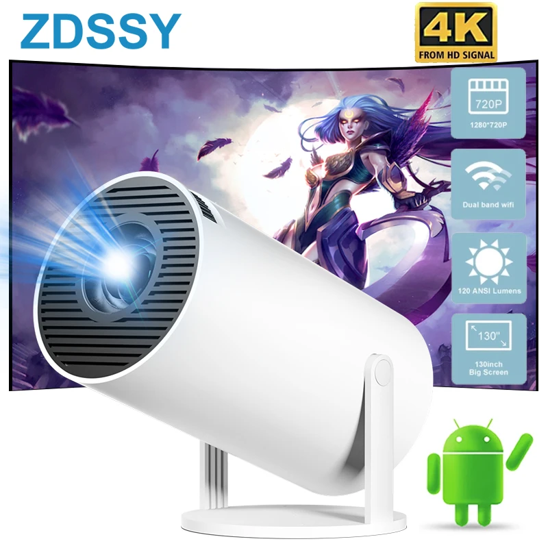 ZDSSY Mini Projector 4K Android 11 WIFI BT HY300 MINI Portable Projctor Smart Home Cinema 720P Outdoor 1080P 4K Movie From HD