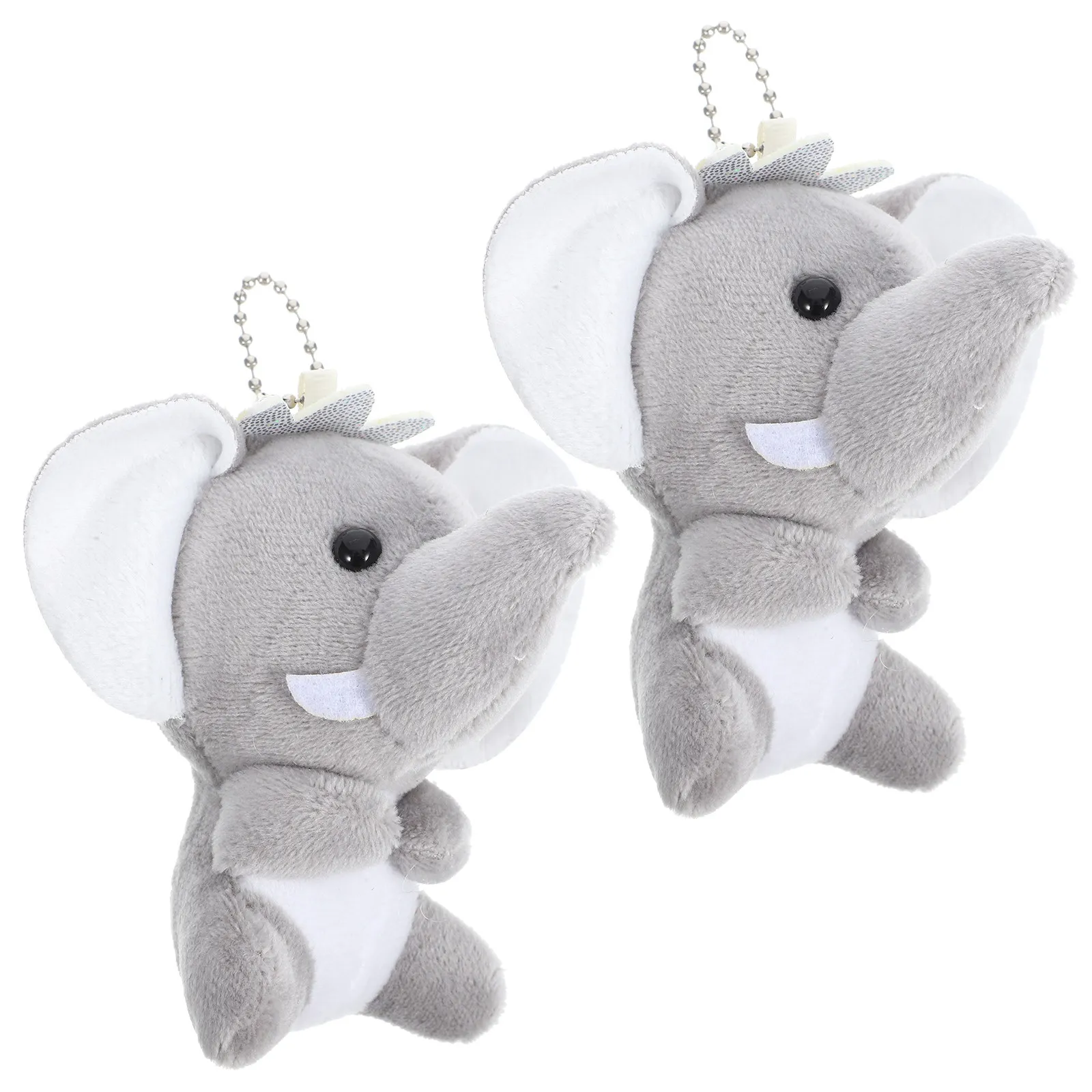 

2Pcs Adorable Elephant Keychain Charm Soft PP Cotton Stuffed Hanging Ornament for Bag Backpack Keys Party Favor Classroom Reward