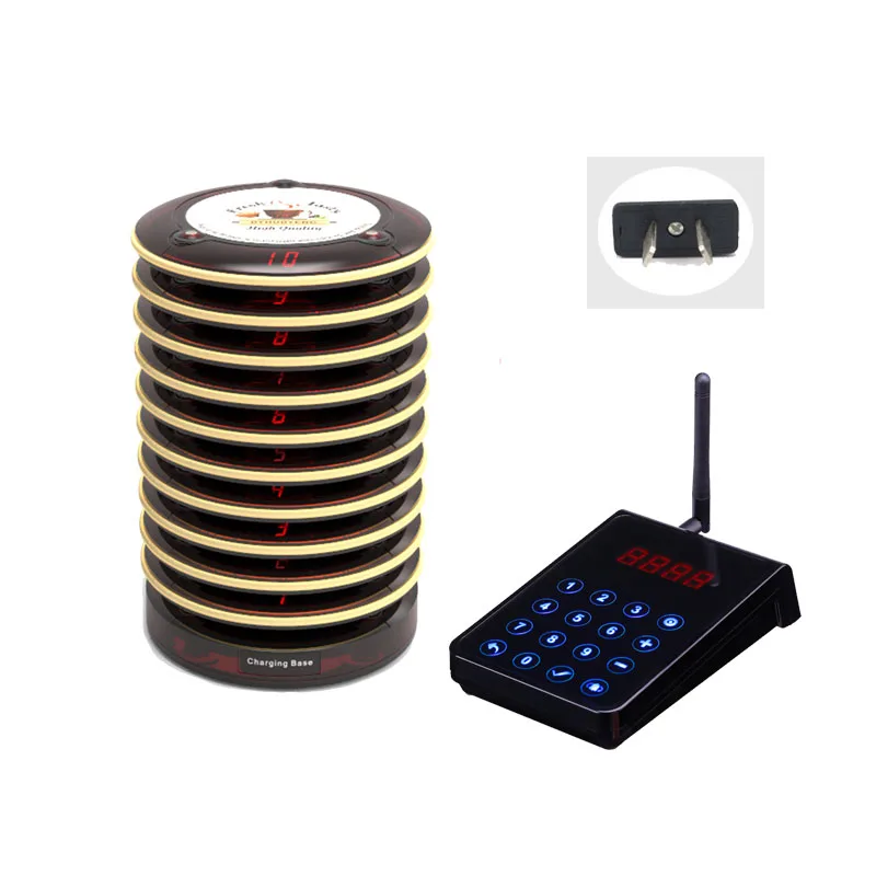 BYHUBYENG Restaurant Wireless Queue Calling Equipment Distance 3km Vibrating Pager System Coaster Guest Pager