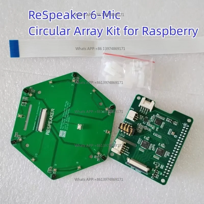 ReSpeaker 6-Mic Circular Array Kit 6MIC 107990055 Audio Development Tools SPU0414HR5HSB for Raspberry Pi