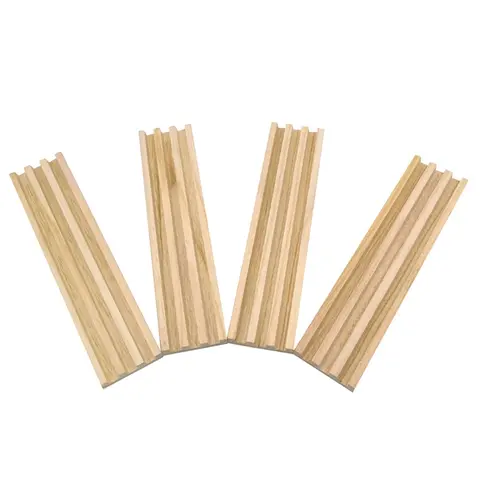Wooden Domino Trays Set of 4, Domino Racks for Domino Tiles, Domino Holders for Mexican Train, Mahjong, Domino Games