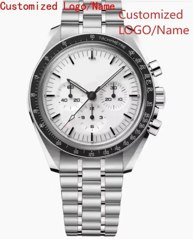 A88 Store  Luminous Ceramic Men Automatic Mechanical Watch Speed Black White Leather Customized Sapphire 42mm