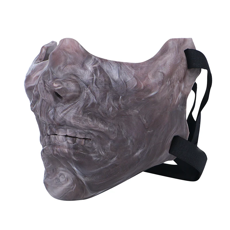 Máscara de silicona suave ajustable estilo zombie con cara podrida, hueca, para la mitad inferior de la cara, accesorio BDSM, disfraz de Halloween, juguetes sexuales para adultos