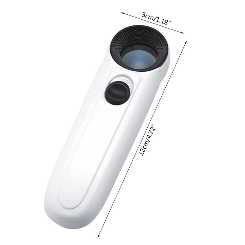 Kính lúp cầm tay Kính lúp 40X có 2 đèn LED để sửa chữa đọc sách